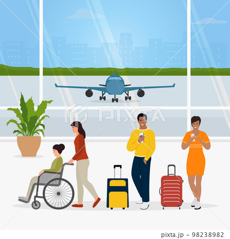 People Airport Passenger Tourist Travel Wheelchair People Airport Passenger Tourist Travel Wheelchair 98238982