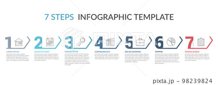 Seven Steps Infographic Templateのイラスト素材 [98239824] - PIXTA