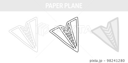 Paper plane tracing and coloring worksheet for kids 98241280