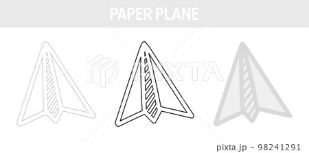 Paper plane tracing and coloring worksheet for kids 98241291