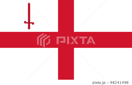 Flag of City of London (England, United Kingdom of Great Britain and Northern Ireland, uk) ceremonial county, local government district and central business district, 98241496