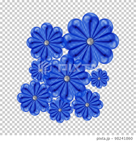 玻璃狀藍色花朵圖案插圖，透明花朵插圖，透明花朵圖案 98241860