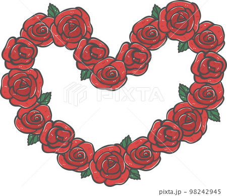 cute romantic Valentine red roses flowers bouquet cartoon doodle cute romantic Valentine red roses flowers bouquet cartoon doodle 98242945