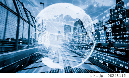 Smart transportation in tacit futuristic city with online traffic control system 98243116