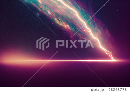 Splendid vibrant color starry galaxy universe in digital art AI generated image. 98243778