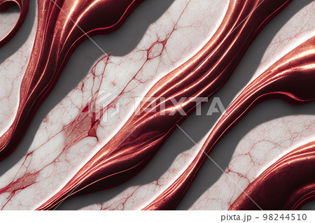 Splendid marble pink gold abstract in digital art AI generated image. 98244510