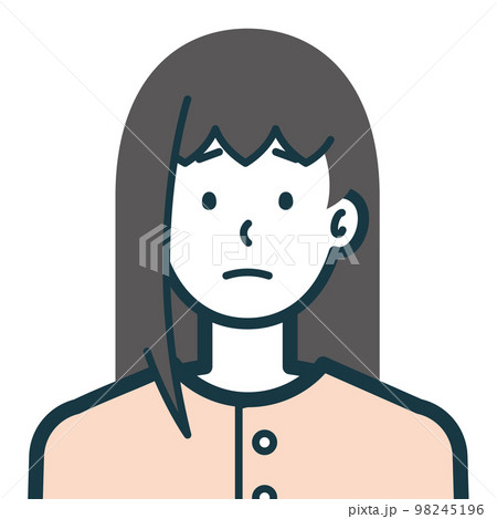 不安げな私服女性のバストショット3 98245196