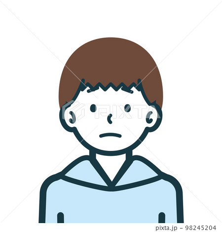 不安げな男の子のバストショット1 98245204