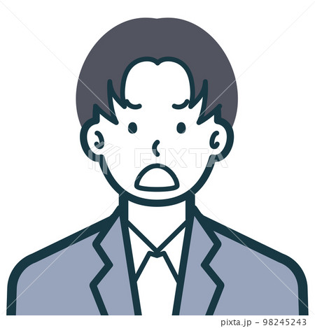 怒った顔のビジネスマンのバストショット4 98245243