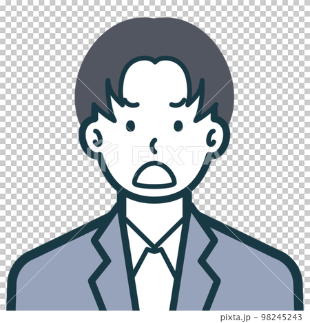 怒った顔のビジネスマンのバストショット4 98245243