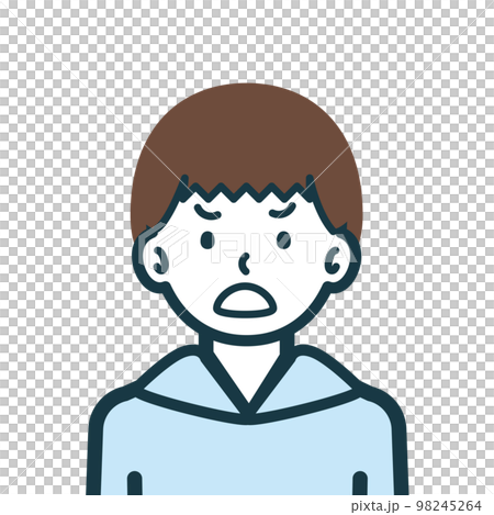 Bust shot of boy with angry face 1 Bust shot of boy with angry face 1 98245264