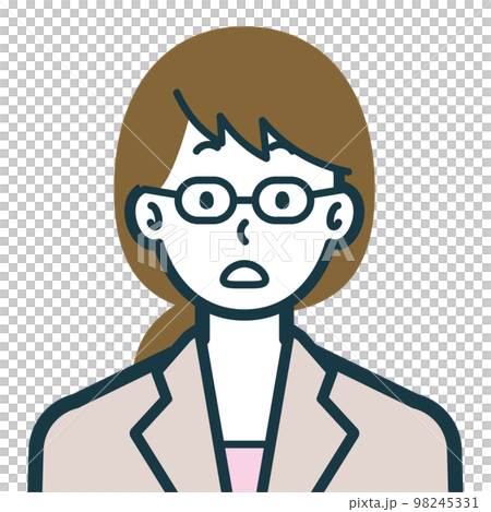 キョトンとした顔のビジネスウーマンのバストショット1 98245331