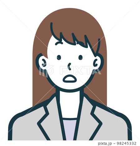 キョトンとした顔のビジネスウーマンのバストショット2 98245332