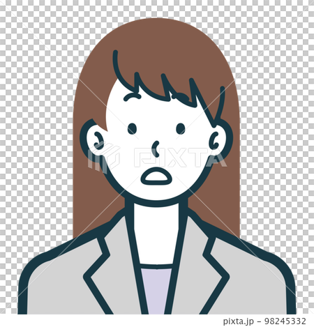 キョトンとした顔のビジネスウーマンのバストショット2 98245332