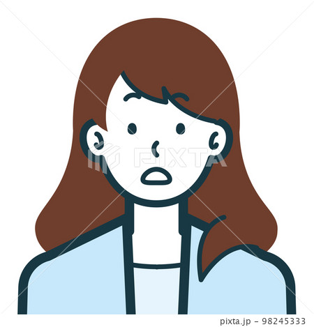 キョトンとした顔のビジネスウーマンのバストショット3 98245333