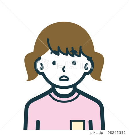 blank face girl clipart with bow