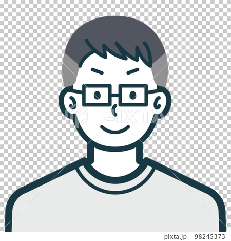 Bust shot of plain clothes man with sharp face 3 Bust shot of plain clothes man with sharp face 3 98245373