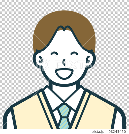 はじける笑顔の男子高校生のバストショット3 98245450