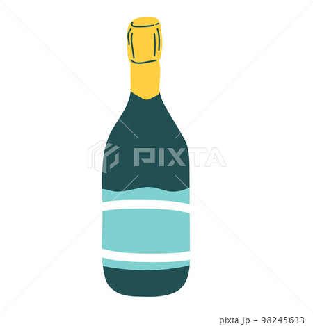 A bottle of champagne icon isolated isolated on white A bottle of champagne icon isolated isolated on white 98245633