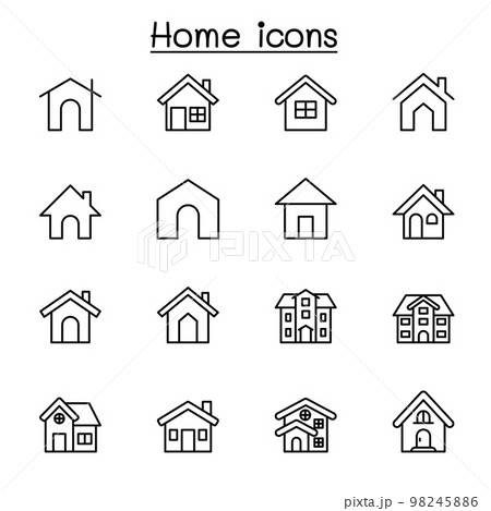 Home line icon set 98245886