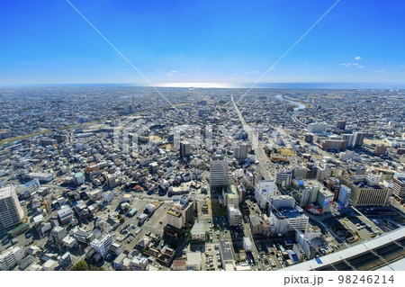 浜松市 アクトタワー展望回廊からの眺め(浜松駅方面) 浜松市 アクトタワー展望回廊からの眺め(浜松駅方面) 98246214