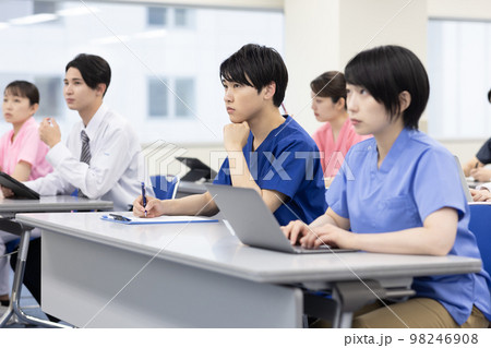 会議室で研修を受ける医療従事者 会議室で研修を受ける医療従事者 98246908