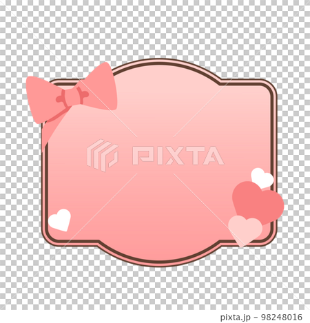 pink heart and ribbon frame 98248016