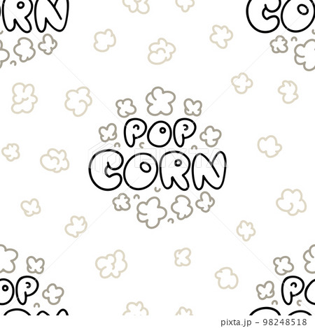 Doodle seamless pattern with popcorn in logo. Doodle seamless pattern with popcorn in logo. 98248518