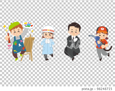 働く人々　画家　救急救命士　執事　ガソリンスタンド店員　芸術家　給油スタッフ 98248715