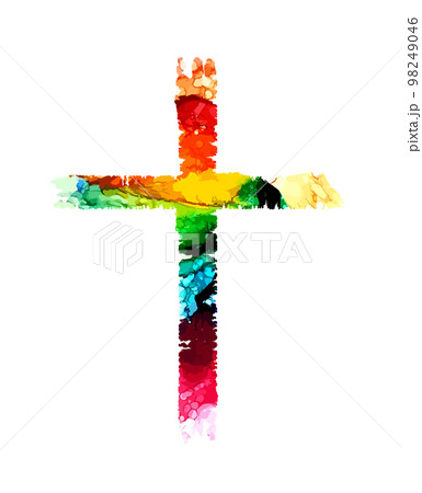 Vector color cross grunge style. Blob cross. Happy easter. Vector illustration 98249046