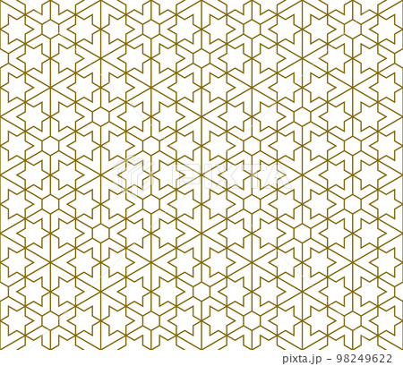 Seamless arabic geometric ornament in brown color. Seamless arabic geometric ornament in brown color. 98249622