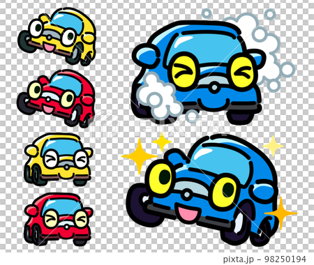 車のキャラクター　洗車 98250194