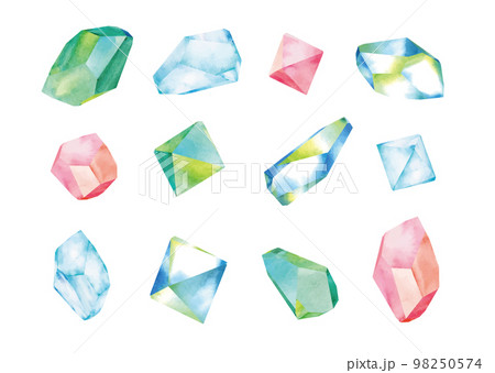 水彩タッチの宝石イラストのイラスト素材 [98250574] - PIXTA