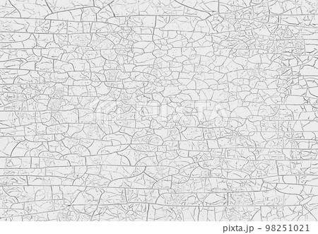 明るい白灰色の樹脂パネルの表面に細かく複雑なひび割れが入った背景画像 98251021