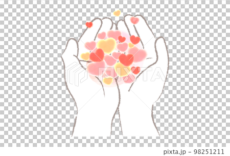 一隻手拿著一顆小小的心的圖像 98251211
