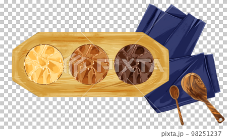 小皿に乗せた味噌の手描き水彩風イラスト 98251237