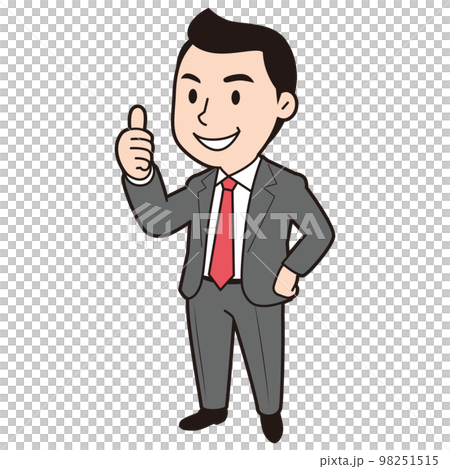 サムズアップする男性ビジネスマン 98251515