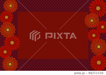菊の花と市松模様の背景画像 イラスト ベクター コピースペース 菊の花と市松模様の背景画像 イラスト ベクター コピースペース 98251530
