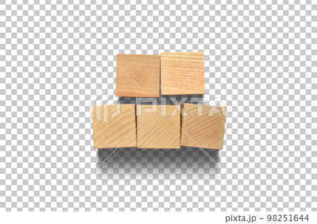 文字をのせて使える切り抜き用の木製キューブ、5個 文字をのせて使える切り抜き用の木製キューブ、5個 98251644