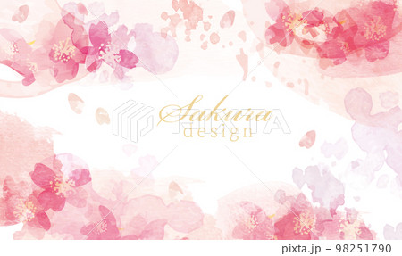 桜の水彩風　春の背景イラスト 98251790