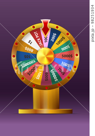 Fortune wheel vector illustration for gambling background and lottery win concept. Wheel fortune for game and win jackpot. 98251934