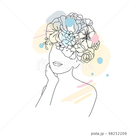 Foce Woman Art Flower Images. Foce Woman Art Flower Images. 98252209