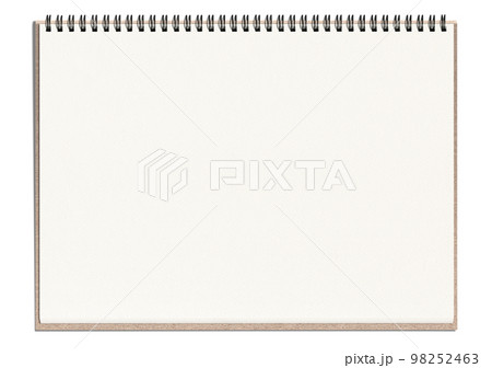 折り曲げたスケッチブックの1頁、影付きの切抜き素材 98252463