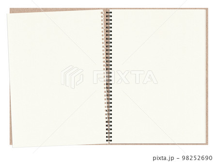 片方破れた見開きスケッチブック、影なしの切抜き素材 98252690