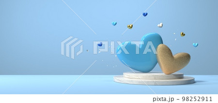 Hearts with podiums - Appreciation and love theme - 3D Hearts with podiums - Appreciation and love theme - 3D 98252911