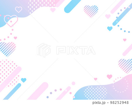 バレンタイン　ネオン　ポップ 　ハート　フレーム　背景　線	 98252948