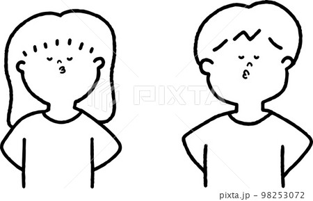 ベクター 口笛を吹く男女 ベクター 口笛を吹く男女 98253072