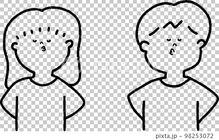 ベクター 口笛を吹く男女 ベクター 口笛を吹く男女 98253072
