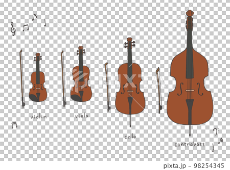手繪插畫套弦樂器（彩色） 98254345