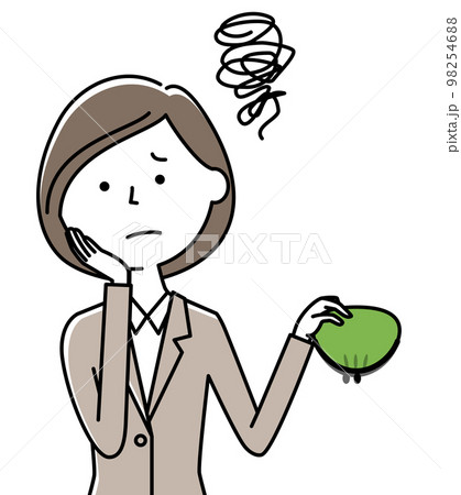 お金が無いスーツの女性 お金が無いスーツの女性 98254688